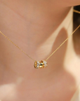 TAI, Necklace with Cubic Zirconia Rondelle Charms