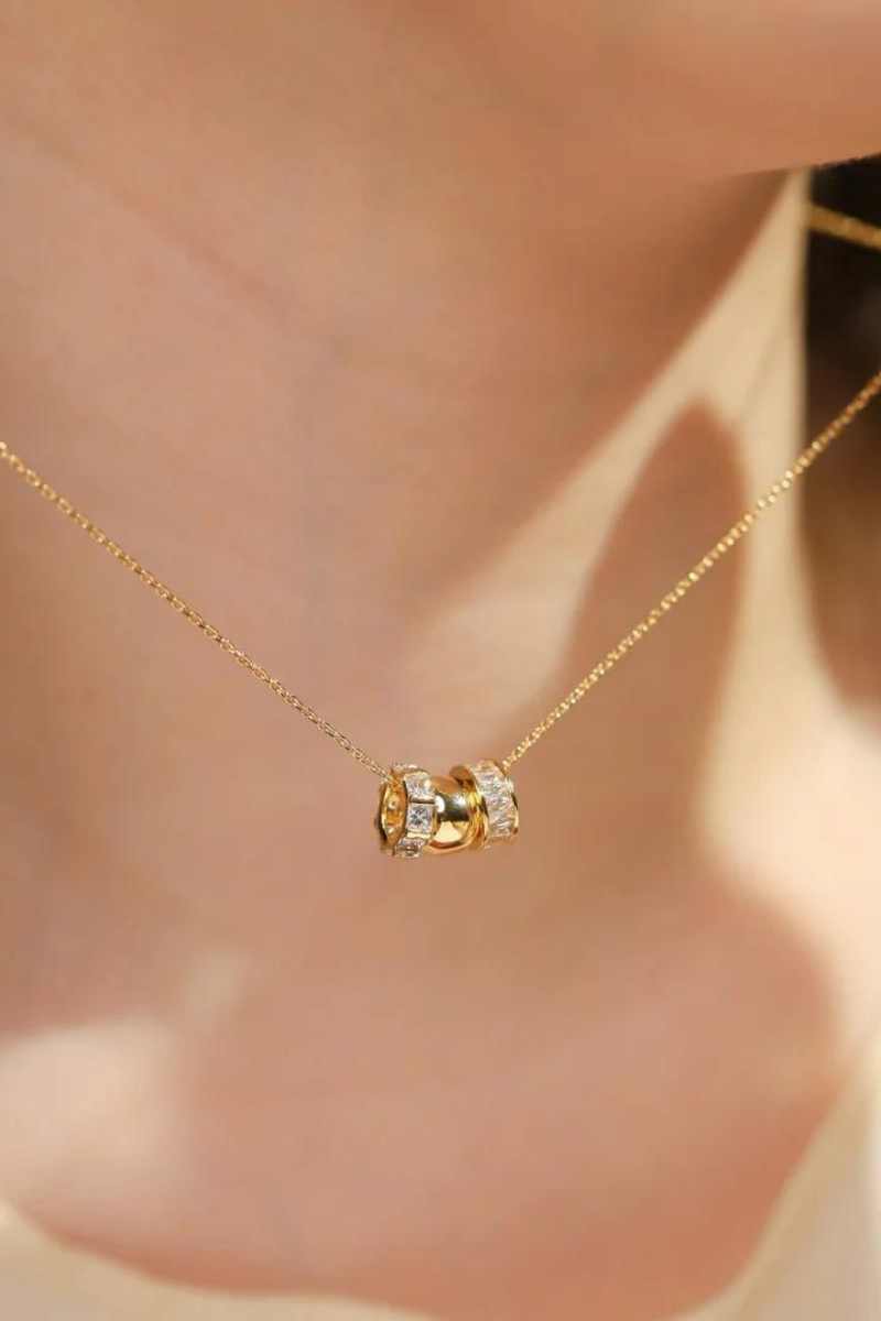 TAI, Necklace with Cubic Zirconia Rondelle Charms