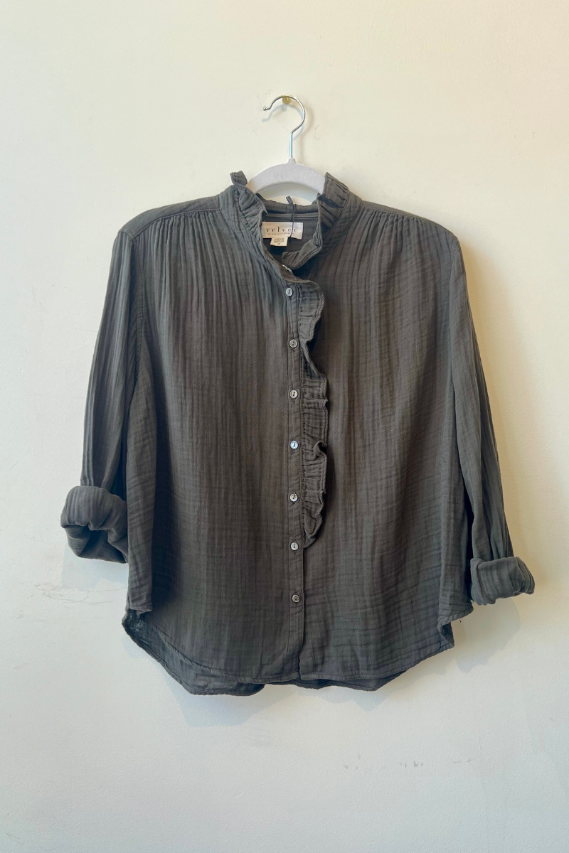 Velvet, Trish Flutter Collared Shirt-Thicket