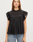 Velvet, Inessa Cotton Lace Sleeveless Top- Black