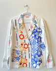 Relax R,  Baldo Embroidered Double Breasted Blazer- Mutli