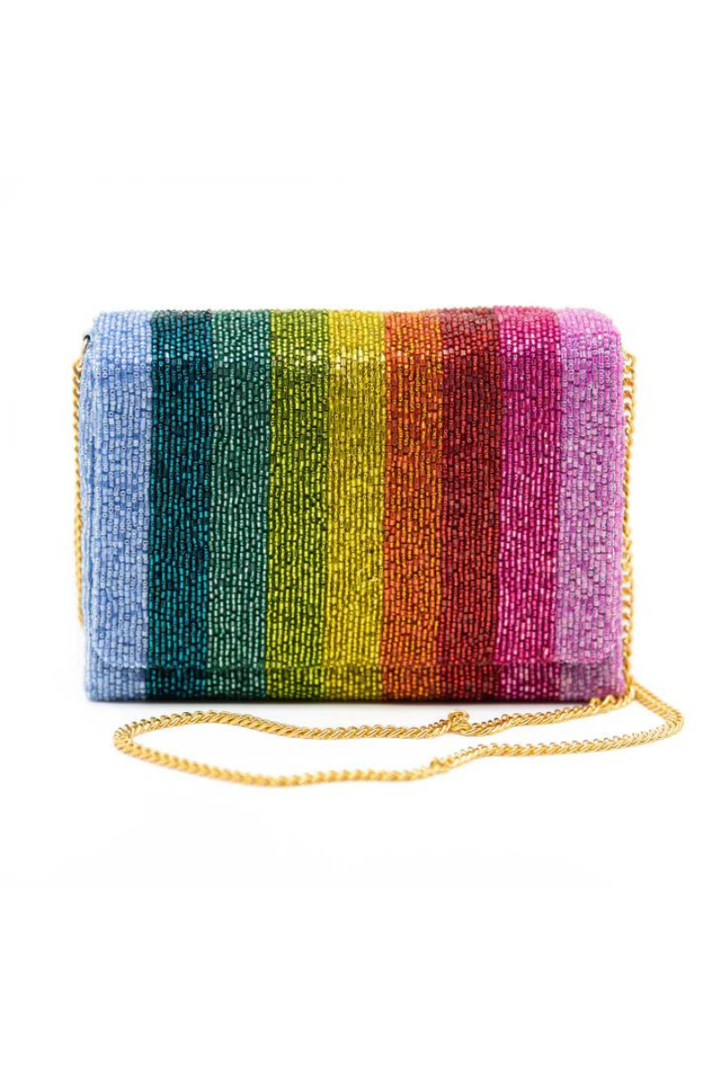 Tiana, Beaded Rainbow Box Bag