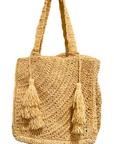 Stella Forest, Edna Maxi Pom-Pom Bag- Natural