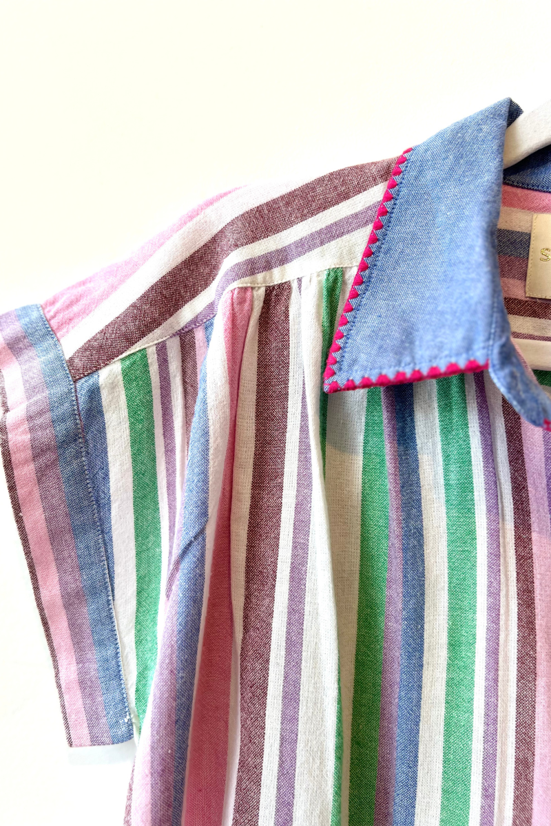 Stella Forest, Guiseppa Short Sleeve Shirt- Multicoloured