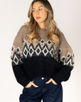 Lyla+Luxe, Aria Fair Isle Crew Sweater