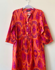 La Plage Maye Ikat Dress- Orange/Pink