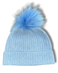 Cashmere Ribbed Hat with Pom Pom