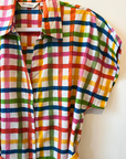Palme, Cotton Belted Shirt Dress Plaid 67957