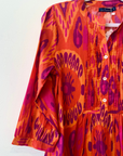 La Plage Maye Ikat Dress- Orange/Pink