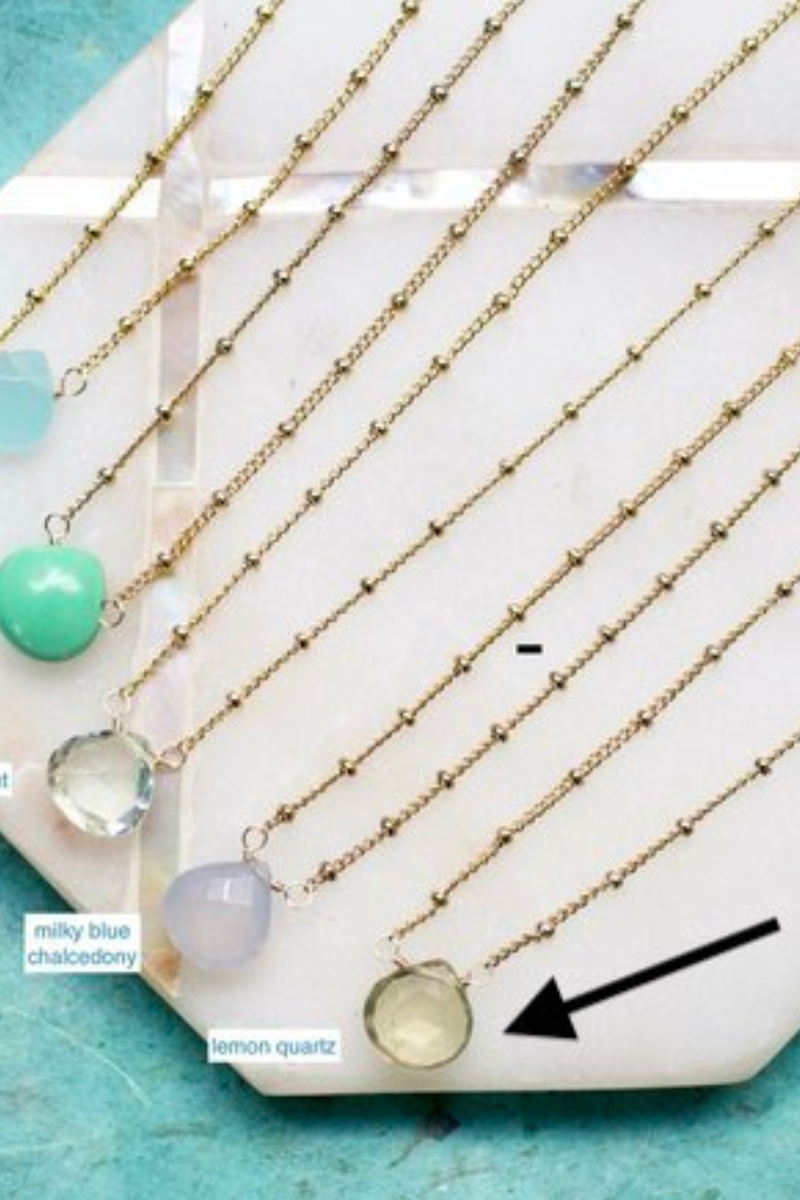 Dainty Semi-Precious Necklace- Gold Bead Chain