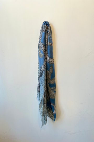 Print Scarf- Blue