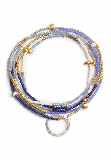 The Makery, Heartstring Necklace- Navy, Jacaranda Blue, Lavender
