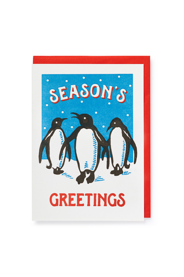 Archivist Gallery, Printed Cards- Season's Greetings Penguins