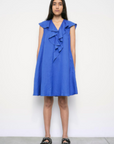 MeiMeiJ, Short Ruffle Dress- Lapis Blue