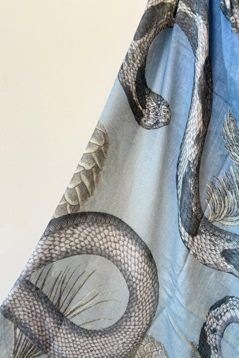 Print Scarf- Blue
