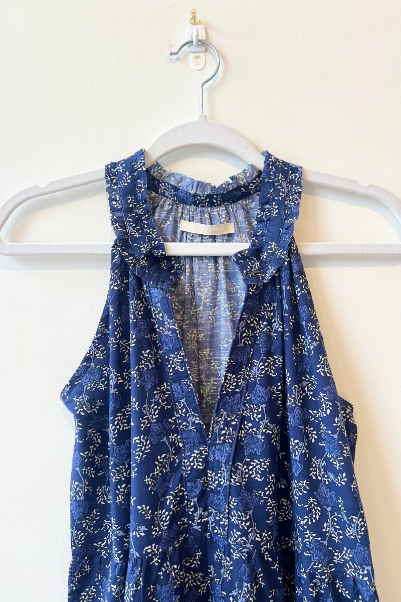 LOLA, Sapphire Long Cotton Dress- Navy