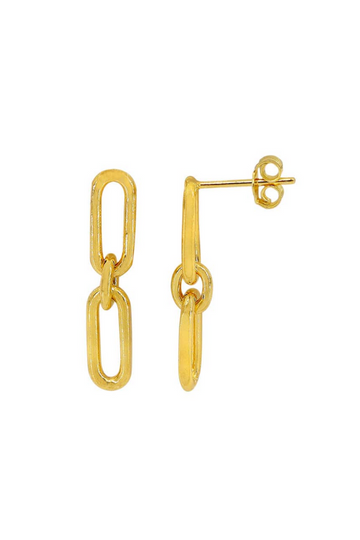 Gold Paperclip Stud Earrings