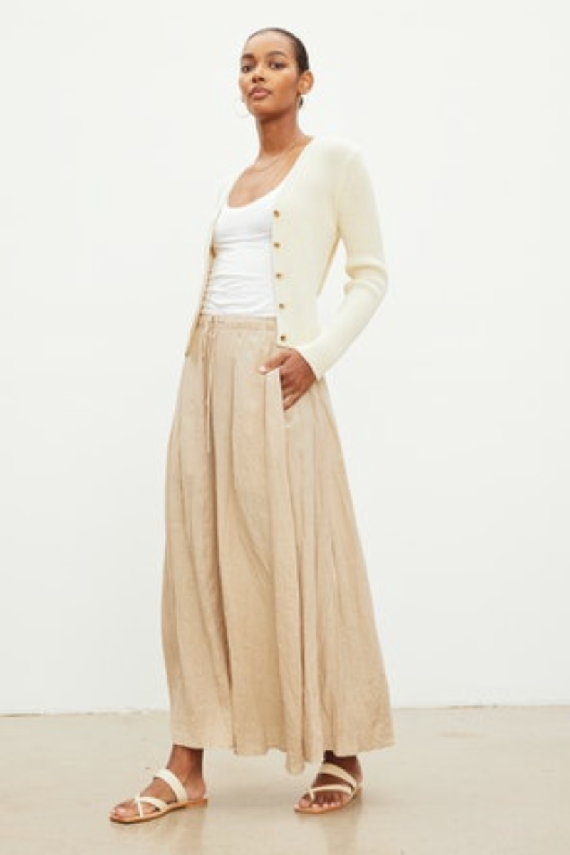 Velvet, Bailey Woven Linen Drawstring Skirt