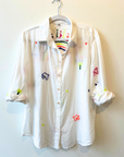 Palme, Embroidered Cotton Shirt White 67057