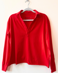 Frank & Eileen, Patrick Popover Henley - Double Decker Red