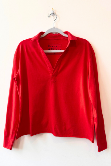 Frank & Eileen, Patrick Popover Henley - Double Decker Red
