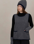 Oats & Rice, Cottage Pocket Cashmere Tank - Charcoal