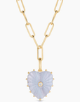 Thatch, Malene Blue Lace Heart Clip Necklace