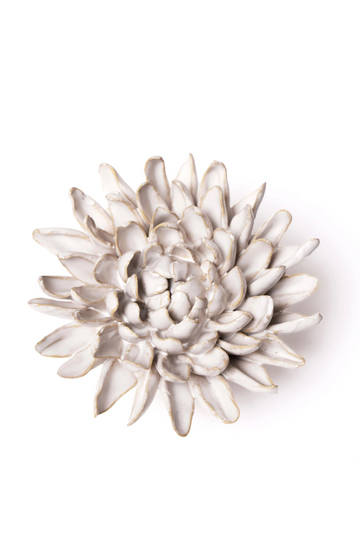 Chive, Ivory Ceramic Chrysanthemum Flower