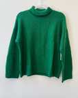 Cashmere T-Neck Sweater- Moss