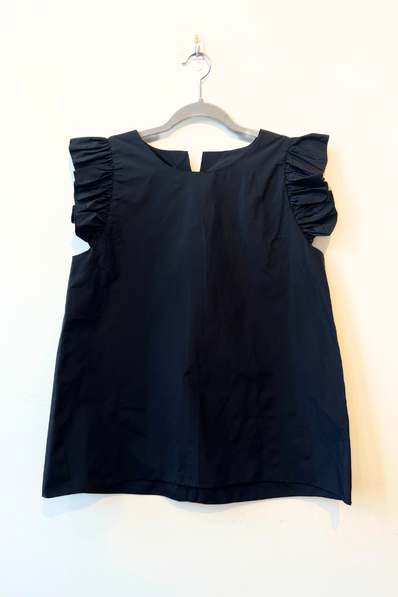 Susanne Bommer, Top with Ruffles - Blue Moon