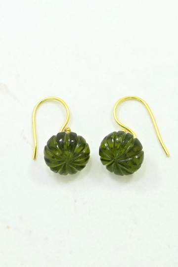 Schmuckoo, Kaeli Earring Gold Plated - Green Tourmaline