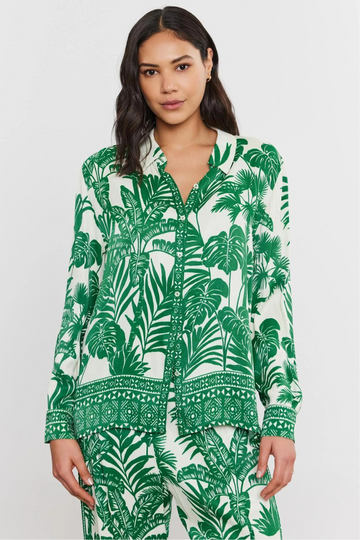 Velvet, Ayla Palm Print Top