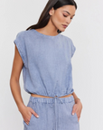 Velvet, Bayla Linen Tie Crop Top