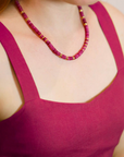 LC, Ashe Steel Necklace - Red