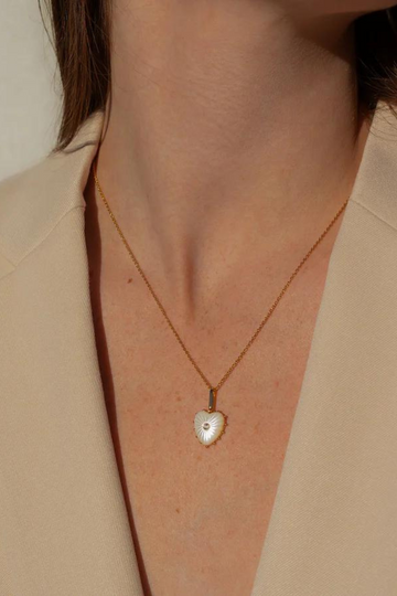 Thatch, Isabel Mother of Pearl Heart Necklace