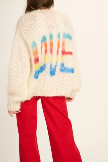 Les Tricots D'O, Charlotte Mohair Cardigan-Off White Love Grafitti