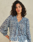 M.A.B.E, Esti Print Long Sleeve Top- Blue