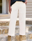 Frank & Eileen, Westport Italian Wide Leg Chino-Chalk