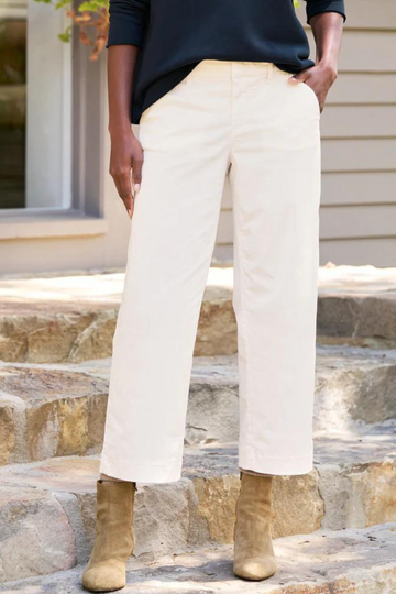 Frank & Eileen, Westport Italian Wide Leg Chino-Chalk