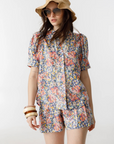 Lanhtropy, Athina Metalic Linen Shirt - Florece Print