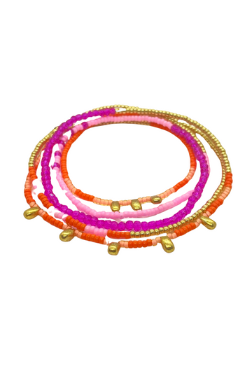 The Makery, Pink Beaded Wrap Bracelet