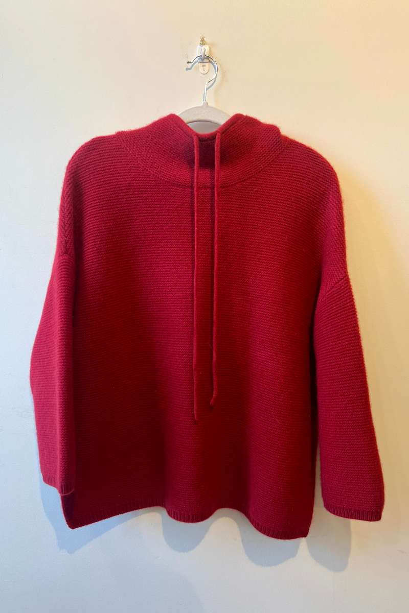 Cashmere Drawstring Funnel Neck Sweater