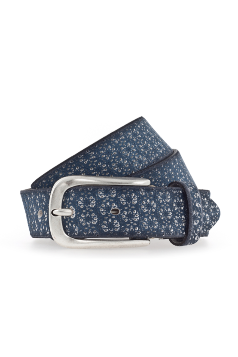 Belt, Mara Full Grain Leather Navy