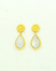 Schmuckoo, Sunflower Earring - Rainbow Moonstone