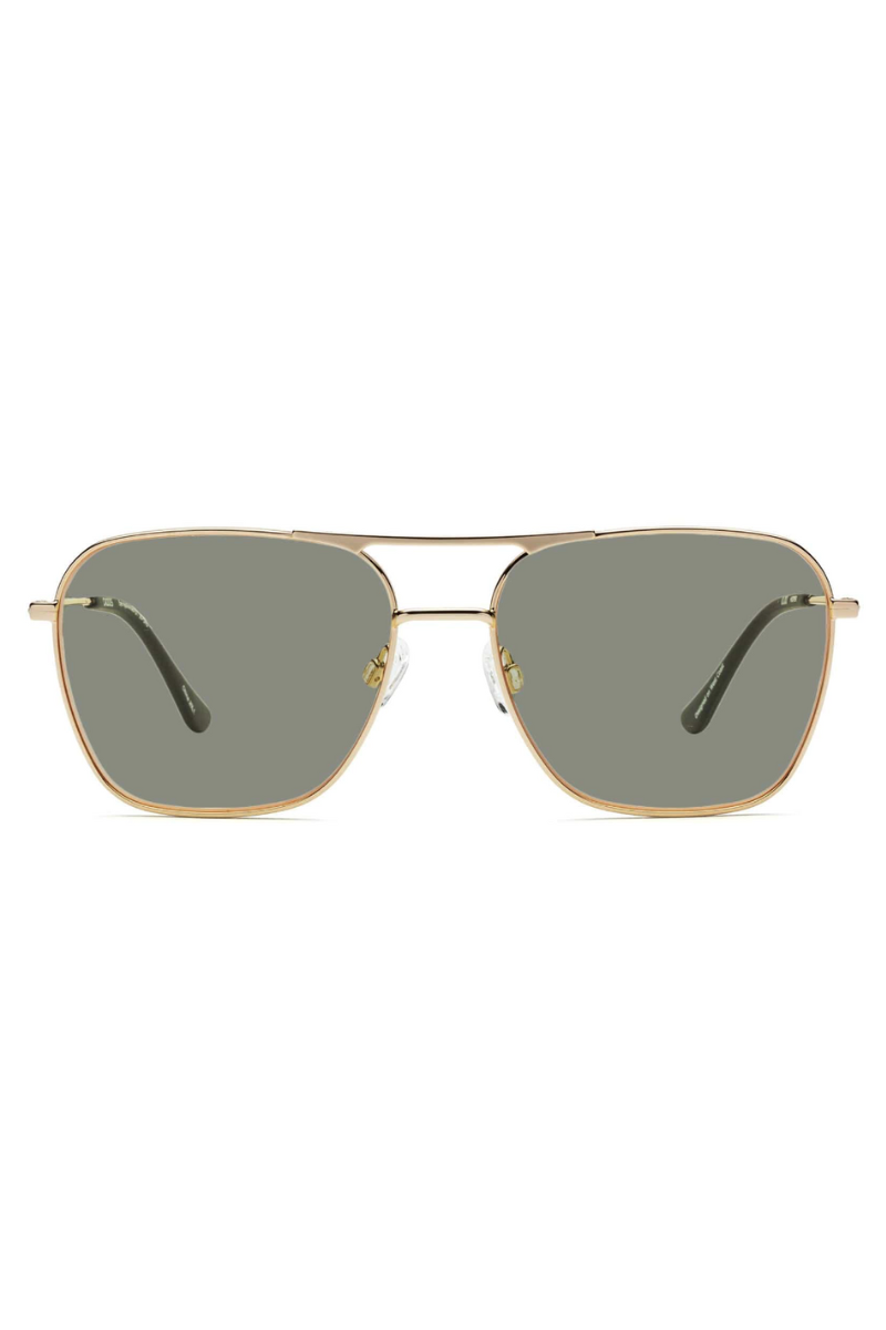 CADDIS, Hooper Sunglasses- Polished Gold with Polarized Green