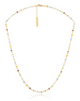 AB, Glass Rosary Necklace with Multi Colour Beads