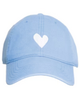 Kerri Rosenthal, Embroidered Heart Hat-Light Blue/White