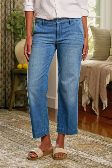 Frank & Eileen, Westport Italian Wide Leg Chino-1968 Light Blue Wash
