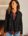 Frank & Eileen, Cropped Belfast Peacoat- Black