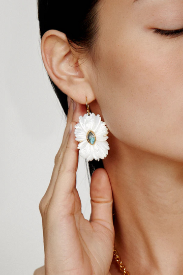 Chan Luu, Magnolia Earrings White MOP Mix